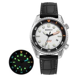 BERNY Automatic Diver Watch for Men Top Luxury Sapphire 316L Steel New Wave Dial 200M Waterproof Mechanical Diving Men's Watches