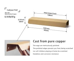 Modern Brass Brushed Hidden Handle Cabinet Handles Sliced Finger Pull Drop Handle Kitchen Cupboard Pulls for Furniture Hardware