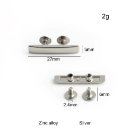 50/100PCS 39x10mm Rectangle Metal Labels With Screws For Handmade Logo Bags Purse Customize Brand DIY Sewing Tag Accessories
