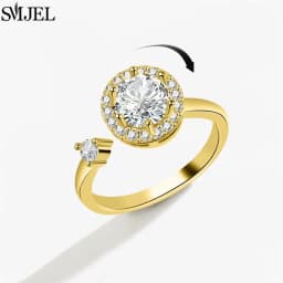 Korean Fashion Daisy Spinner Fidget Ring Multiple Style Sunflower Rose Snowflake Rotate Freely Anti Stress Anxiety Rings Wedding