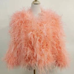 Winter Ostrich feathe Jacket Feather Coat Casual Long-sleeved Australia Imported feathe Jacket Ladies Nightclub Coat