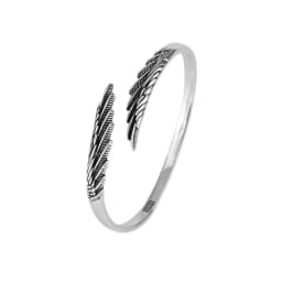 Retro Thai Silver Feather Simple Fashionable 925 Sterling Silver Personalized Design Wings Ins Trendy Opening Bracelets SL102