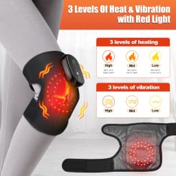 Heated Vibrating Knee Pads for Joint Far-infrared Knee,Shoulder & Elbow Pad 3 in 1 Brace Hot Compress USB Charging Warmer Strap