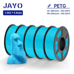 JAYO 5Rolls PETG Filament 1.75MM 1.1KG/Roll 3D Printer Filament PETG High Toughness for FDM 3D Printing Material