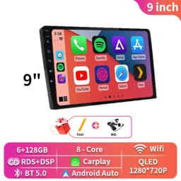 Wireless Carplay 2din Android 16 Car Radio Multimedia Video Player Universal 9/10 inch AutoRadio GPS Navigation 4G WiFi DVD