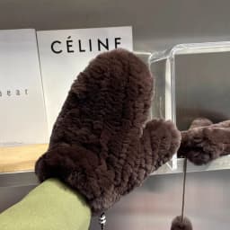 Women's Winter Warm Real Rex Rabbit Fur Gloves Good Elastic Ladies Fur Mittens Girls Outdoor Warm Natural Rex Rabbit Fur Mittens