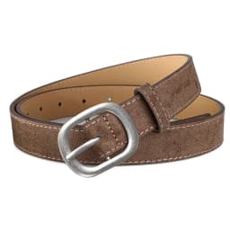 Ladies' belt, imitation suede-like surface, vintage style, aged look, high-end feel, silver alloy buckle, versatile, jeans belt