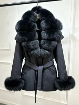 Janveny Luxury Women's Winter Down Jacket 2026 New Large Natural Real Fox Fur Cuff 90% White Duck Down Coat Female Feather Parka