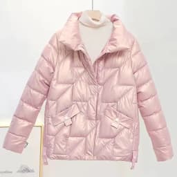 2025 New Glossy Down Cotton Jackets Women Winter Parkas Female Stand Collar Casual Warm Short Puffer Jacket Snow Outwear