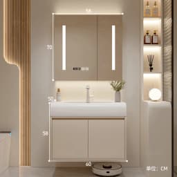 Vanity with Sink Shelves Sink Under Cabinet Bathroom Bathroom Sets Full Set Furniture Comfortable with Drawers Storage Cabinet
