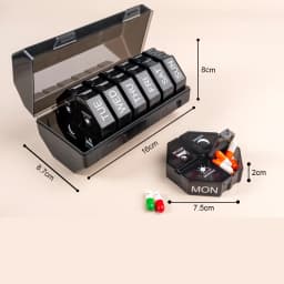 Pill Organizer 4 Compartments 7 Days Portable Travel Weekly Tablet Drug Case for Vitamin Medicine Dispenser Pills Storage Box