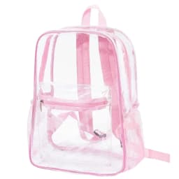 Clear Backpack Heavy Duty Transparent PVC Bookbag Stadium Approved Security Fast Checks For School College Work Music Festival