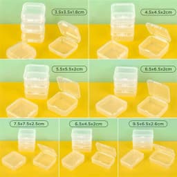 10Pcs/Set Storage Box Transparent Square Plastic Boxes Earrings Jewelry Packaging Storage Dustproof Box DIY Jewelry Organizer