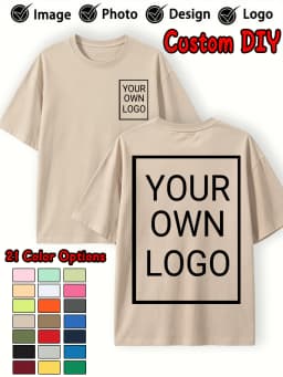 Double Sided Custom Logo T-Shirt Summer Y2K Loose Cotton Short Sleeves Crewneck Casual T Shirts Team Company Women's Tops