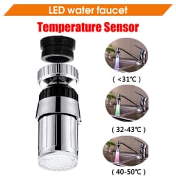 Rotatable Faucet Night Light Lamp Sensor Hydropower Led Lights Shower Head Night Lights For Bathroom Temperature Detectable