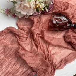 Wrinkle Gauze Table Runner Cheesecloth Semi-Sheer Table Setting Dining Wedding Party Christmas House Banquets Arches Decor