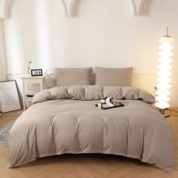 1pc Solid Color Duvet Cover 100% Washed Cotton Quilt Cover Japanese Minimalist Style Bedding Single Double King Queen Size Bed