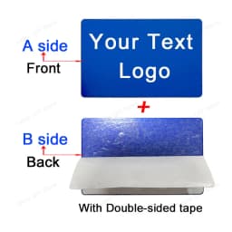 86x54x0.4mm Personalize Your Logo Text Aluminium Plate Custom Badge Adhesive Tape ID Door Wall Mailbox Business Card Name Tag