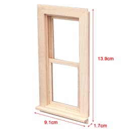 1/12 Scale Dollhouse Miniature 6 Panel Interior Wooden Door Frame DIY Plain Embryo Material Furniture Doll House Accessories