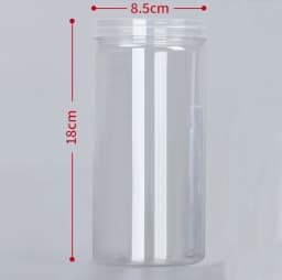 1PC Plastic Packing Bottle PET Clear Empty Seal Bottle Circular Bucket Storage Biscuit Jar Food Grade Sealed Cans Tank Container