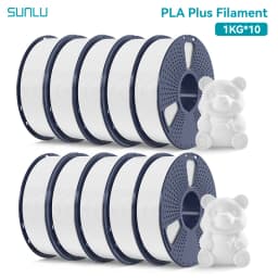 SUNLU 10 Roll PLA Plus/Clear Filament 1.75 Mm +/- 0.02 Mm 1 Kg Spool (2.2 Lbs) Neatly Arranged No Knot Filament Fit Most FDM Pri