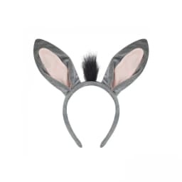 Donkey Costume Accessory Set Animal Ears Headband Tail Nose and BowTie Animal Props Halloween Cosplay Kit