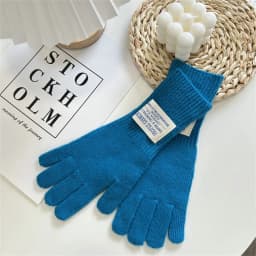 Women's Pure Color Knitted Woolen Gloves Winter Windbreaks Student Riding Split Finger Thick Warm Gloves Couple Christmas Gifts