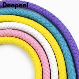 2Pcs 40/50/60cm Handbag Handle PU Braided Rope Sliver Buckle Women's Bags Shoulder Straps DIY Leather Crafts Purse Accessories