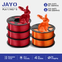 JAYO PLA Filaments 5 Rolls/ 3D Printer Filament 1.75mm FDM 3D Printer Materials Neatly Wound High Toughness for FDM 3D Printer