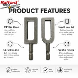 Rafford 1/4 Inch Hex Shank Wire Twister Drill Attachment, 9#/11# Rebar Tie Wire Winder Tool for Fence Repair & Construction
