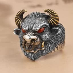 Retro Domineering Ethnic Style Fire-Breathing Dragon Ring Men\\\\\'s Charm Open Ring Punk Motorcycle Rider Jewelry Accessories