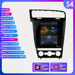Hizpo Android 13 Wireless Carplay Auto Car Multimedia Player for VW Volkswagen Golf 7 2014-2018 for Tesla Style Screen 9.7" Wifi