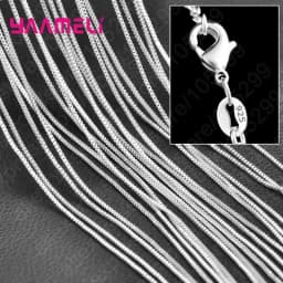5PCS Wholesale Pure 925 Sterling Silver Charm Link Chain Necklace Jewelry with Strong Smooth Lobster Clasps 16-30 Inches