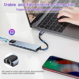 USB C Hub 7/8 in 1 4K HDMI Adapter Splitter with RJ45 USB3.0 2.0 SD/TF Card Reader PD Fast Charge for PC MacBook Notebook Laptop