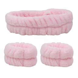 Velvet soft elastic headband face washing and makeup headband hair tie face washing waterproof wrist strap and heanband set