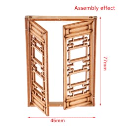 1/12 Scale Dollhouse Miniature 6 Panel Interior Wooden Door Frame DIY Plain Embryo Material Furniture Doll House Accessories