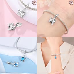 925 Sterling Silver Ocean Series Blue Turtle Starfish Shell Fit Original Bracelet Charms for Women diy Fine Jewelry Gifts