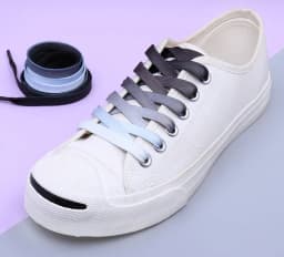 1 Pair Of Colored Canvas Silk Shoelaces Candy Gradient Shoe Lace Solid Color Party Shoe Laces Children's And Adult Shoestrings