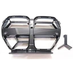 Front Bumper Grille For BMW G80 M3 G82 G83 M4 2021 2022 2023 CSL Style Front Hood Kidney Grill Carbon Fiber Look Glossy Black