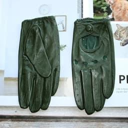 Women's Summer Full Finger Leather Gloves Breathable Single-Layer Sheepskin Fashionable Short Motorcycle Riding Gloves