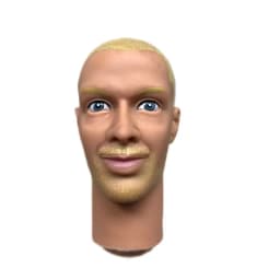 1/6 Scale Male Doll Head with Super White Beige Brown Skin for DIY Makeup Practice Collectible Figure Accessory Part