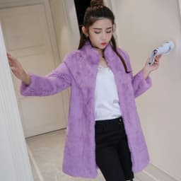 Winter Outdoor Women's Cold Coat Top Rabbit Fur Jackets Warm 100% Genuine Rabbit Fur Coats Lady Natural Quality Real Fur Coat