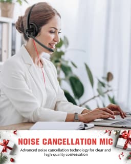 NUBWO HW01 USB Headphone 3.5mm Computer Headset with Mic Noise Cancelling for Laptop PC Business Office Headsets for Cell Phone