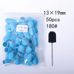 50PCS Green Nail Sanding Caps Bands With Rubber Drill Polishing Nail Art Rotating Remove Burrs Manicure Pedicure Accessory Tool