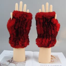 2026 New Fashion Real Rex Rabbit Fur Gloves Women Winter Genuine Fur Mittens Girl Fingerless Gloves Wrist Warmer Elastic Fluffy