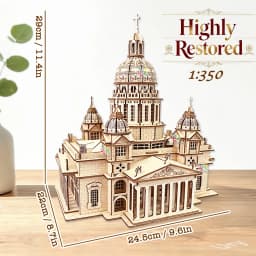 3D Wooden Puzzle Royal Castle Isaac's Cathedral in Russia Model With LED Light Assembly Kits For Adult DIY Decoration for Gifts
