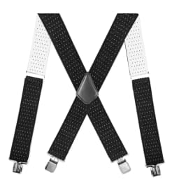 Heavy Duty Big Size Work Suspenders for Men 5cm/2 Inch Wide X Back with 4 Strong Clips Adjustable Elastic Trouser Braces Straps