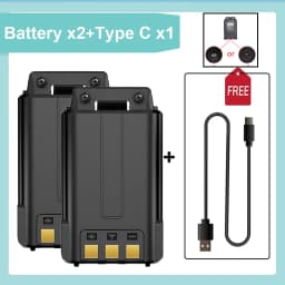 UV5R Battery USB Type C Fast Charge Baofeng Walkie Talkie 1800mAh/3800mAh Li-Ion Enlarge Battery Upgrade For UV-5RE BF-F8 Radios