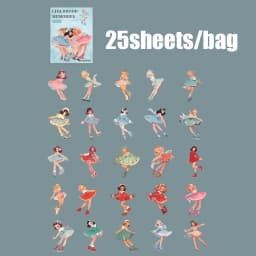 30 Sheets Vintage Cute Character Stickers for Handmade DIY Scrapbooking Guitar Phone Case Notebook Decoration Art Craft