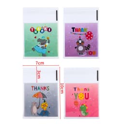 50pcs Opp Plastic Bag Self Adhesive Ocean Mermaid Transparent Plastic Bags Beads Jewelry Storage Packaging Gift Bag Card Holder